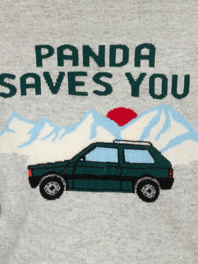 Boy crewneck sweater with Panda saves you jacquard - MC2 Saint Barth