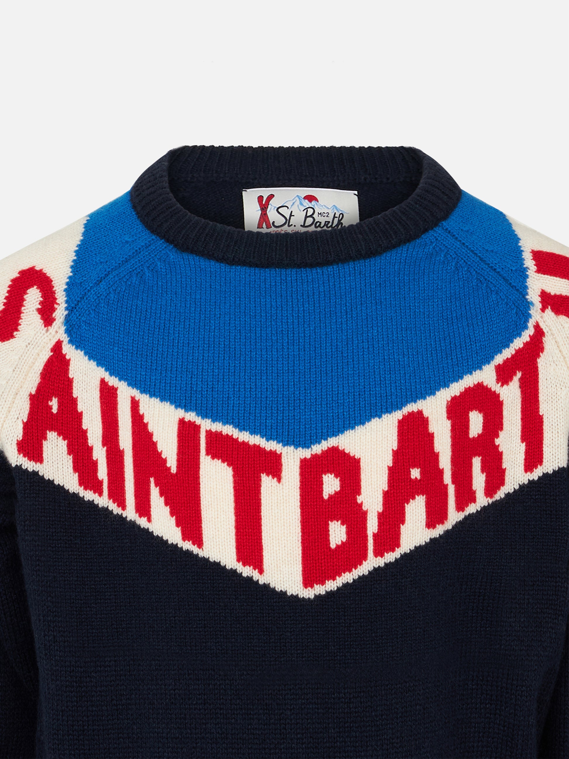 Boy crewneck sweater with Saint Barth print - MC2 Saint Barth