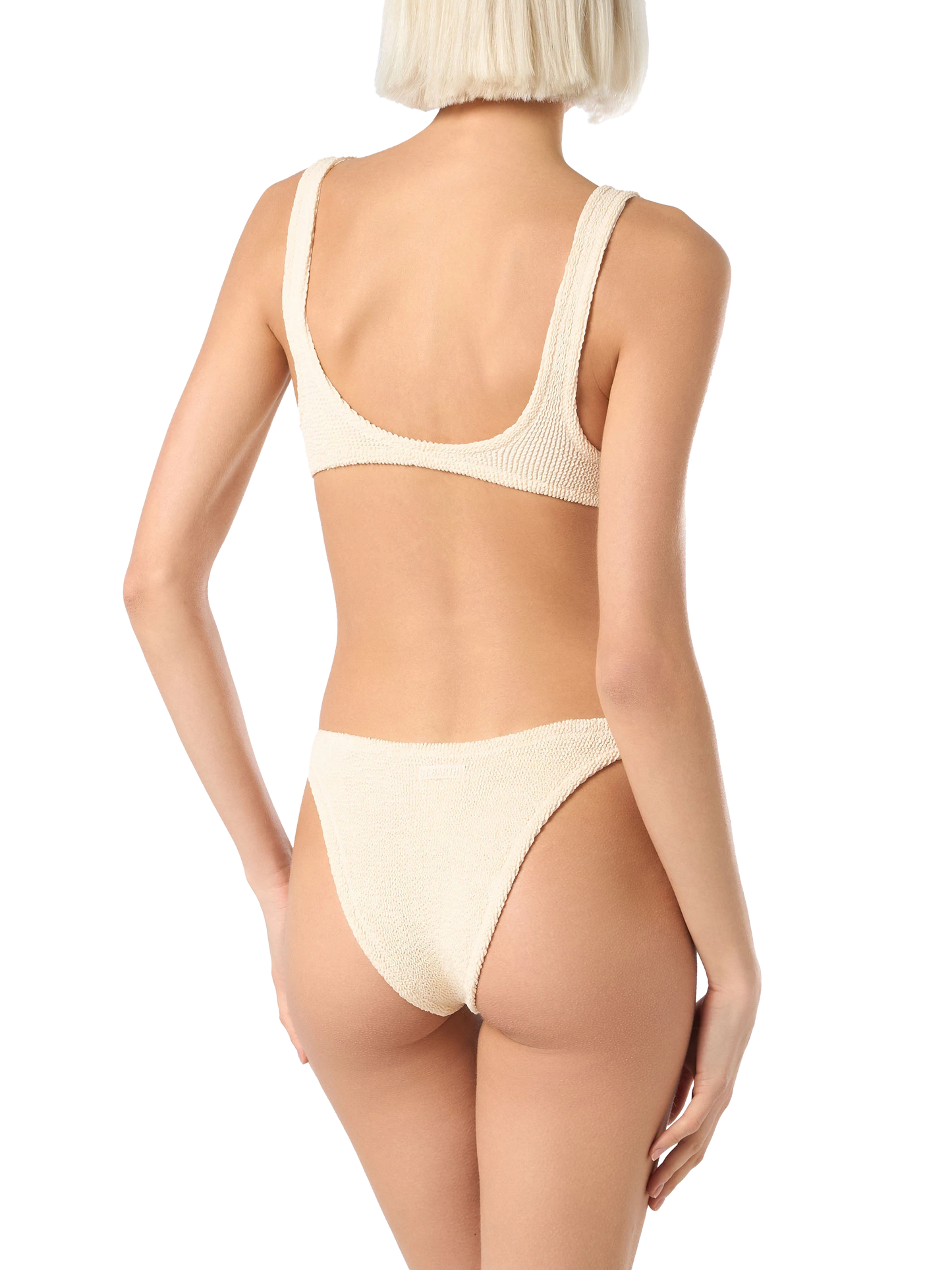 Woman beige classic crinkle bralette bikini Naima Elise - MC2 Saint Barth