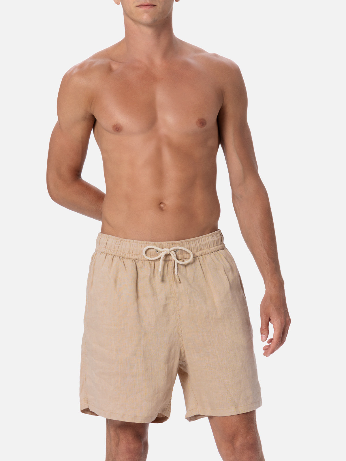 Man beige linen swim shorts - MC2 Saint Barth