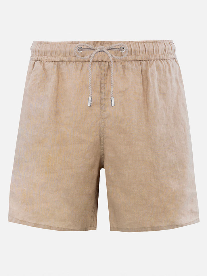 Man beige linen swim shorts - MC2 Saint Barth