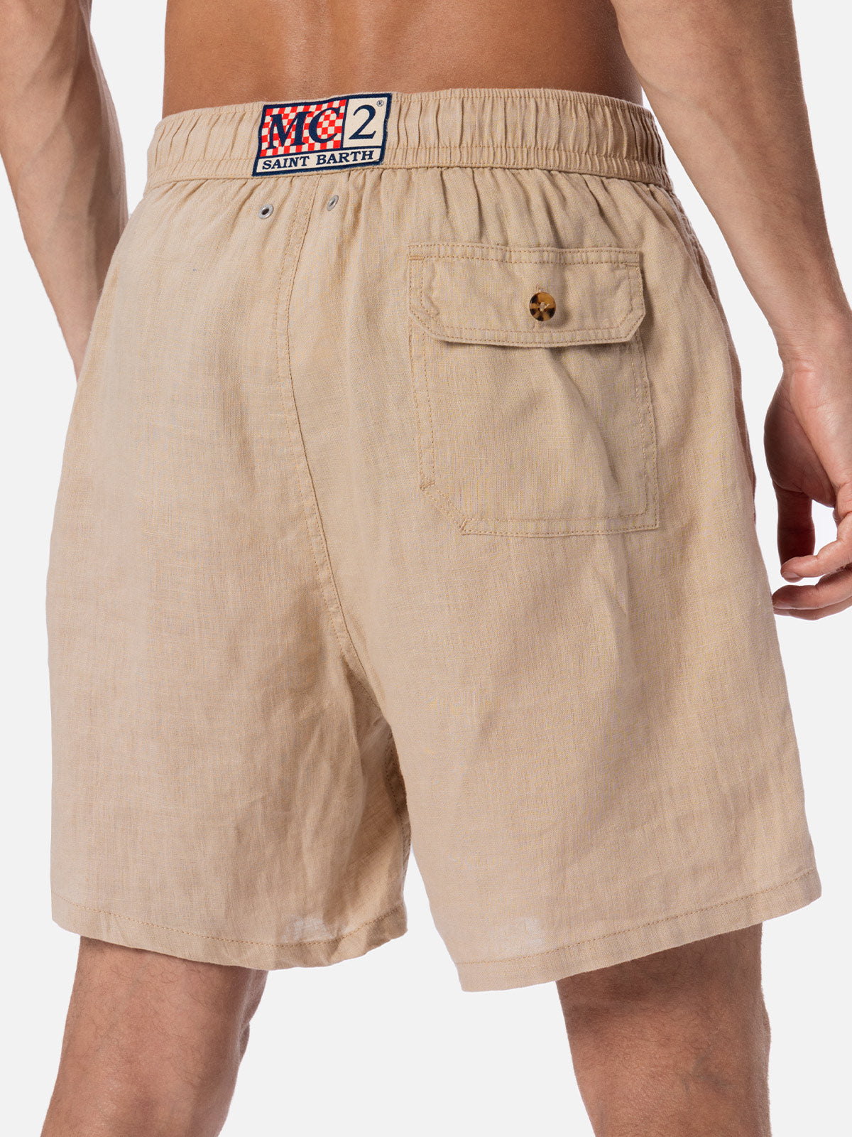 Man beige linen swim shorts - MC2 Saint Barth