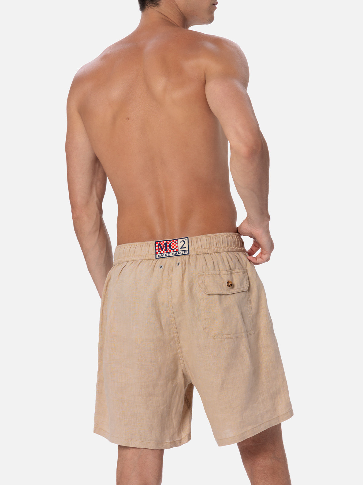 Man beige linen swim shorts - MC2 Saint Barth