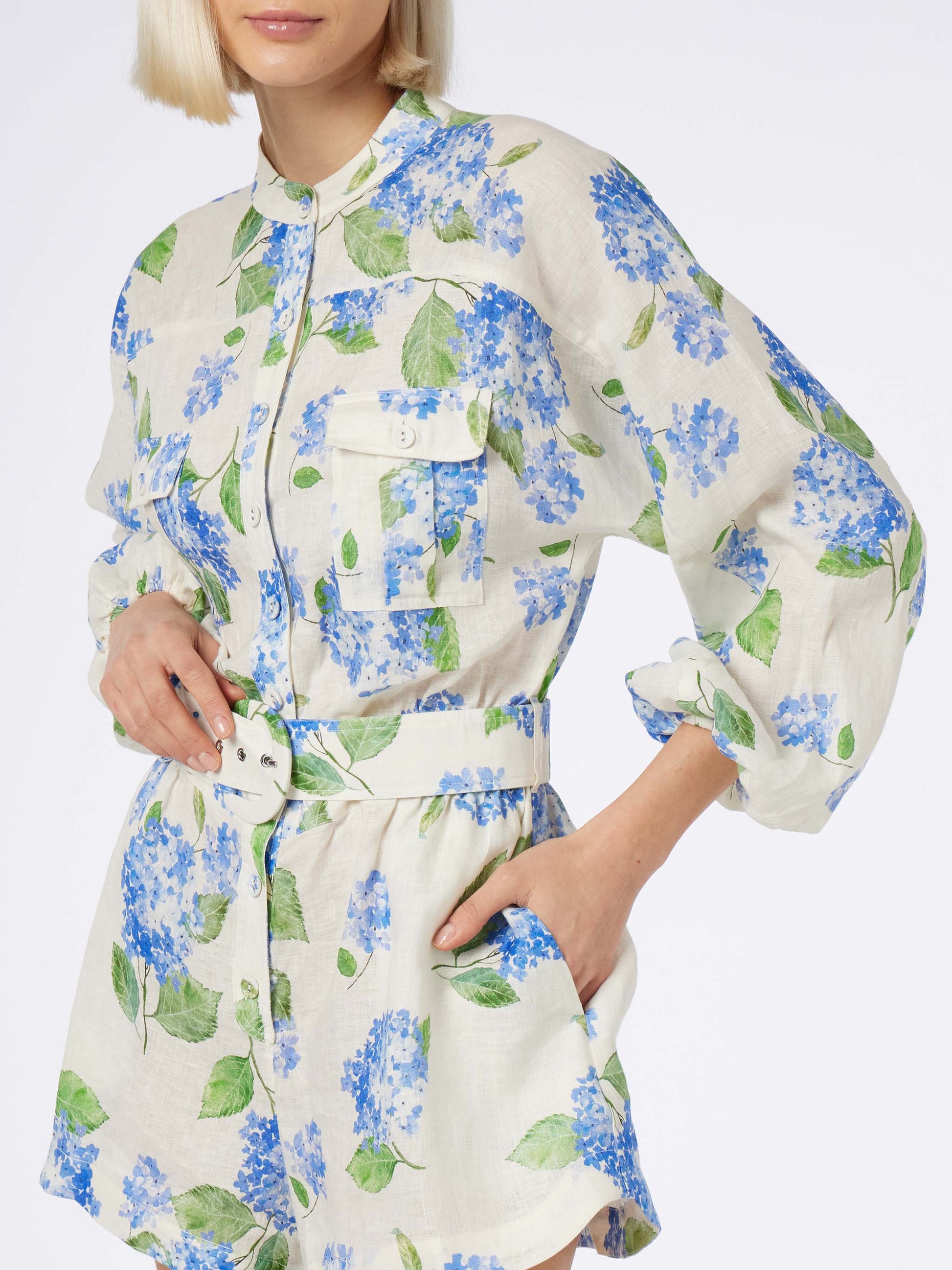 Woman floral linen playsuit Hanniel - MC2 Saint Barth