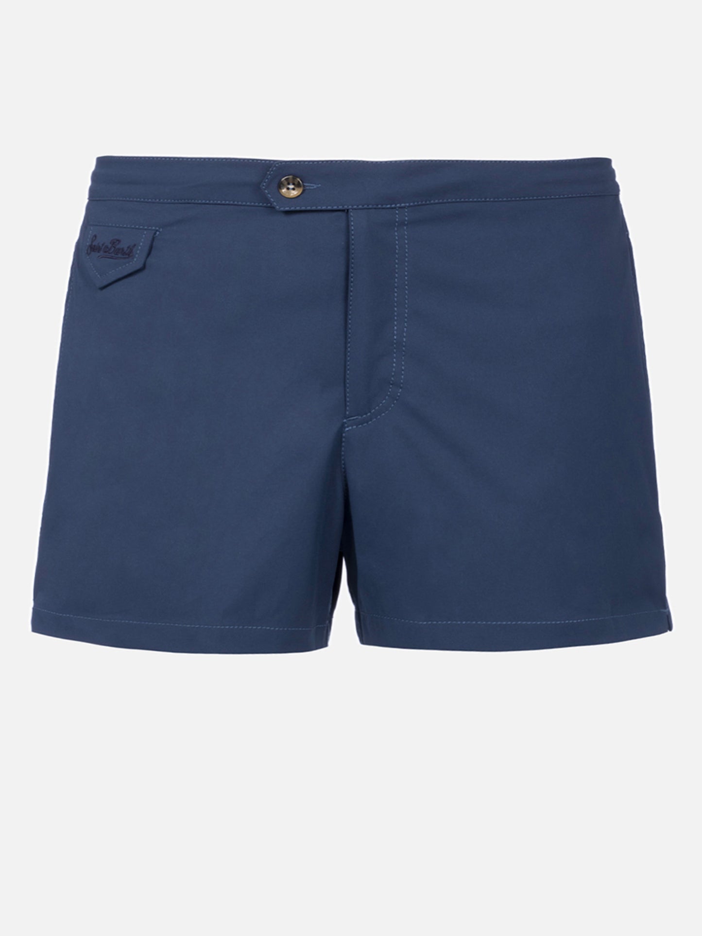 Marineblaue, taillierte Badeshorts für Herren von Harrys