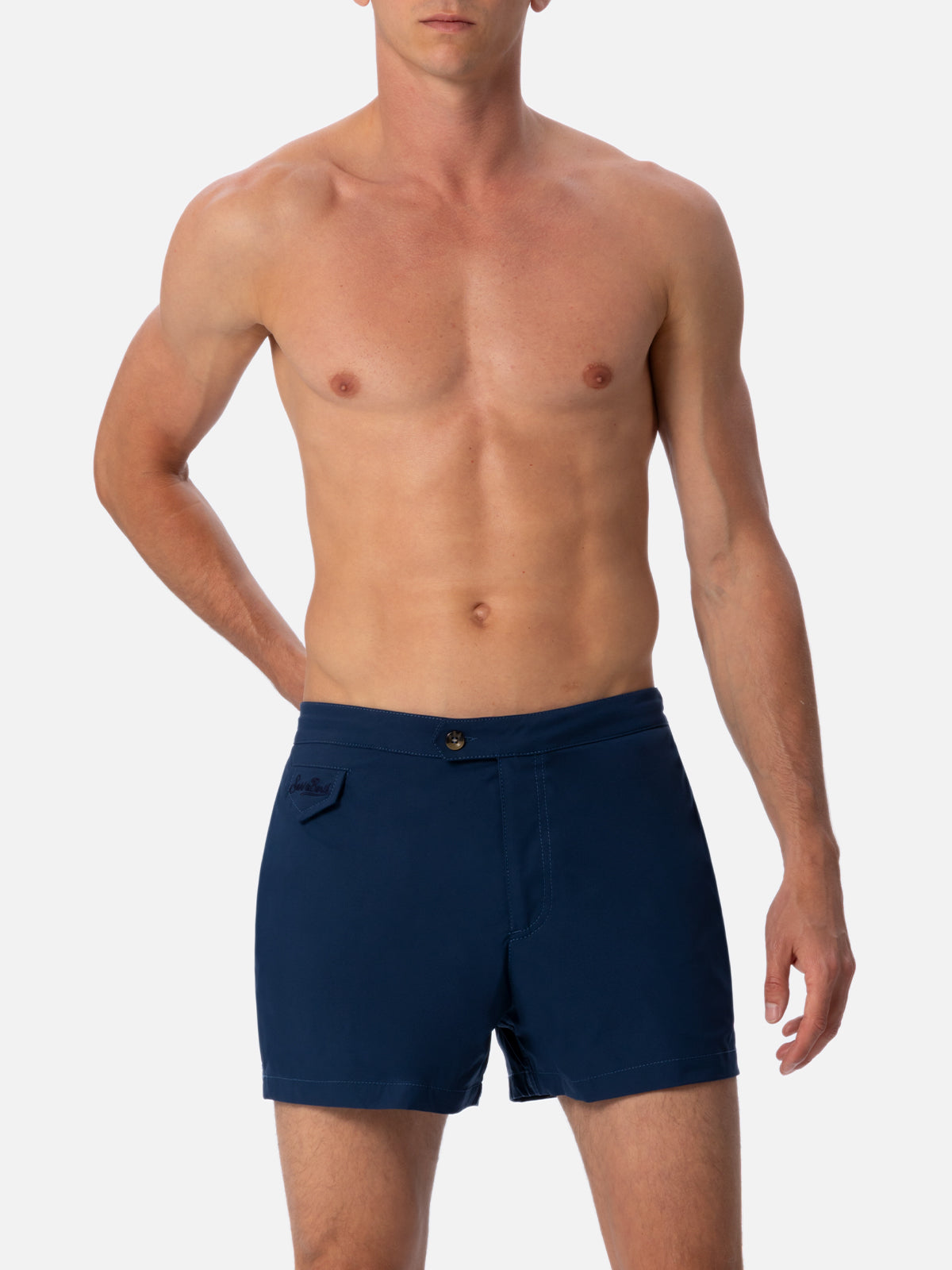 Man navy blue fitted cut swim shorts Harrys - MC2 Saint Barth