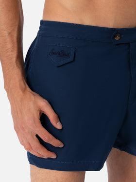 Man navy blue fitted cut swim shorts Harrys - MC2 Saint Barth