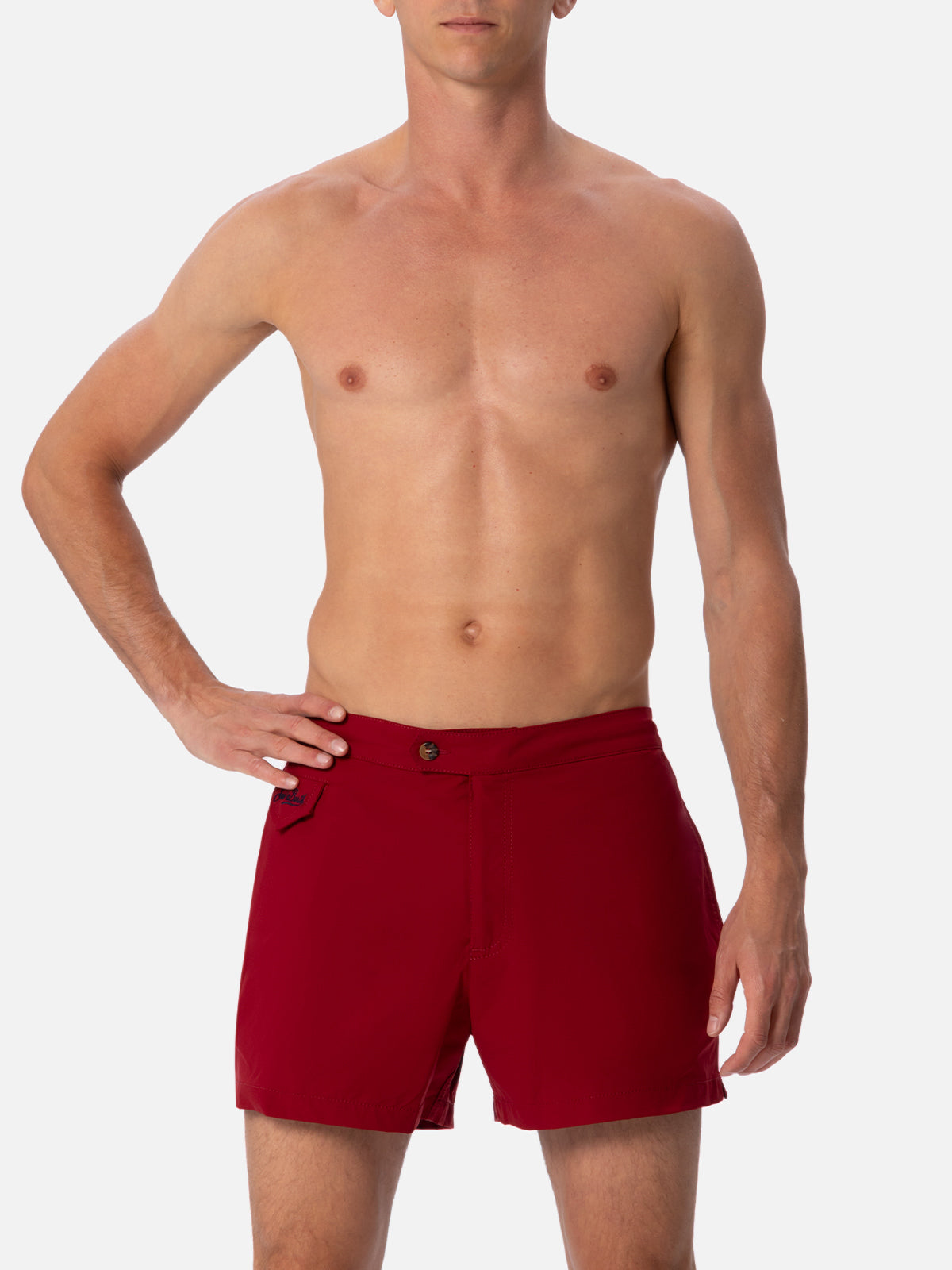 Man burgundy fitted cut swim shorts Harrys - MC2 Saint Barth