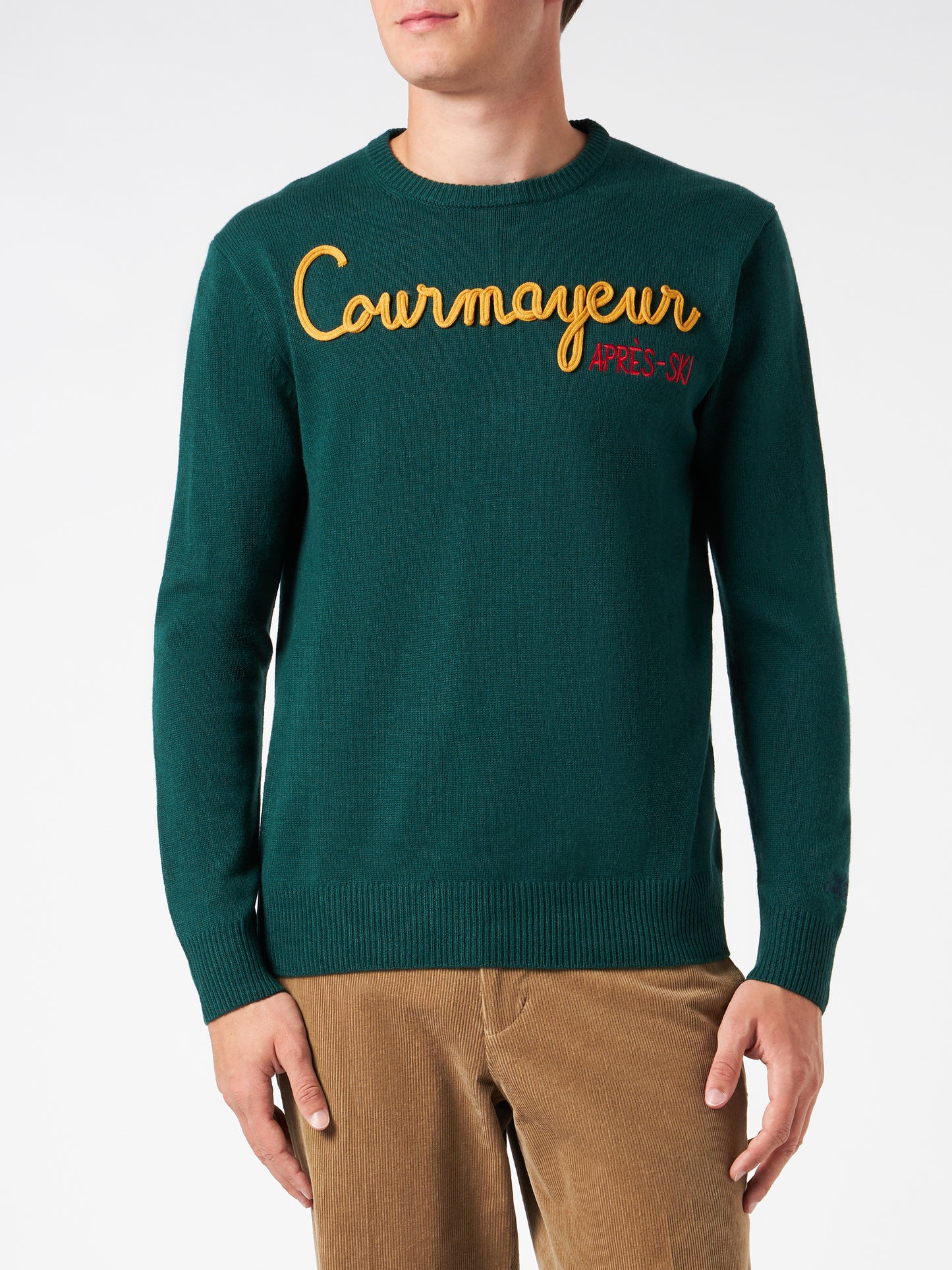 Man crewneck sweater with Courmayeur Après Ski embroidery - MC2 Saint Barth