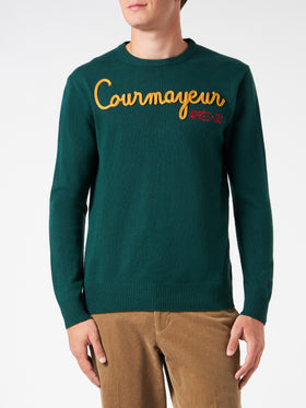 Man crewneck sweater with Courmayeur Après Ski embroidery - MC2 Saint Barth