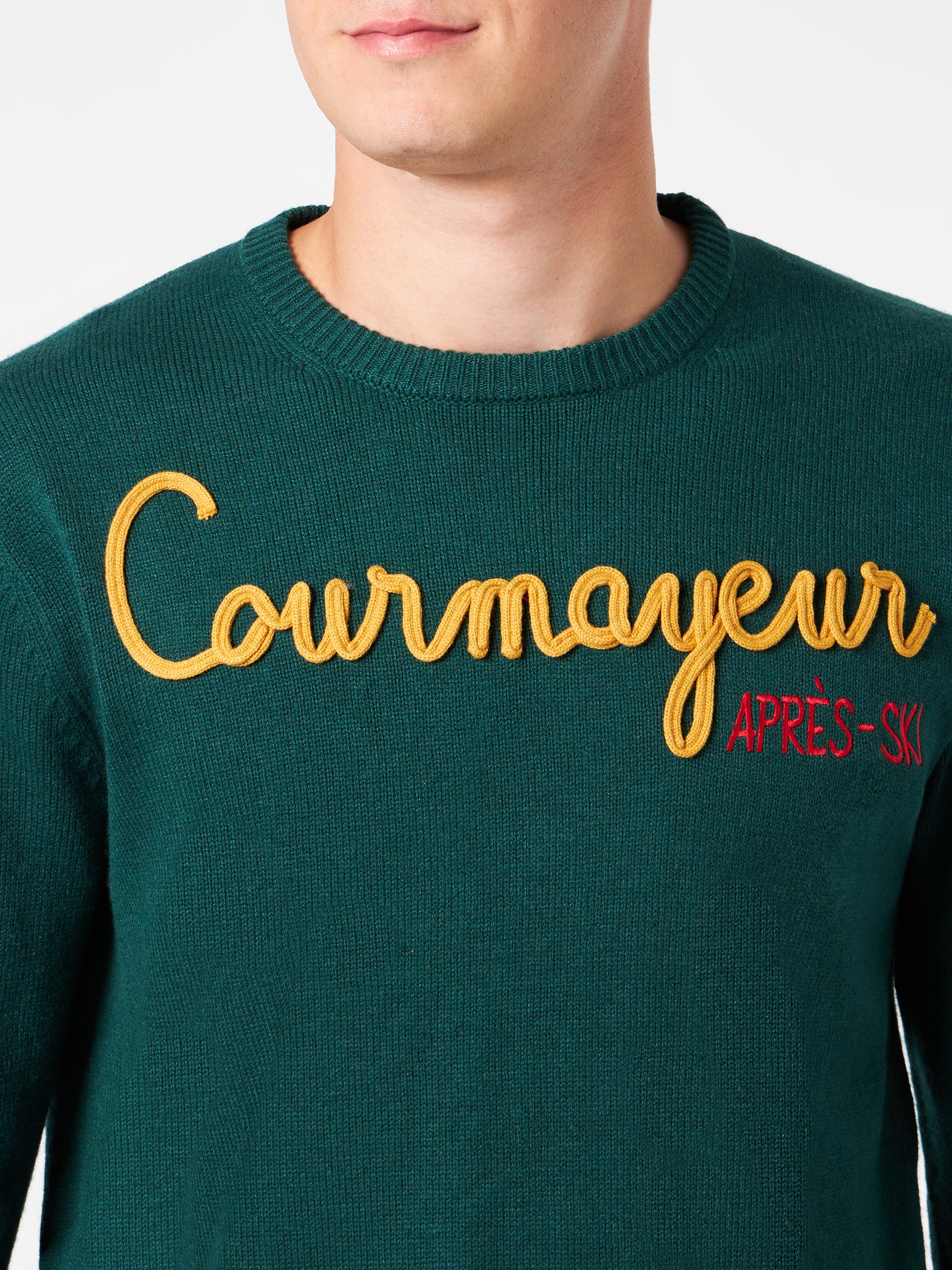 Man crewneck sweater with Courmayeur Après Ski embroidery - MC2 Saint Barth
