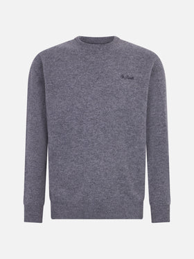 Man crewneck grey sweater with St. Barth embroidery - MC2 Saint Barth