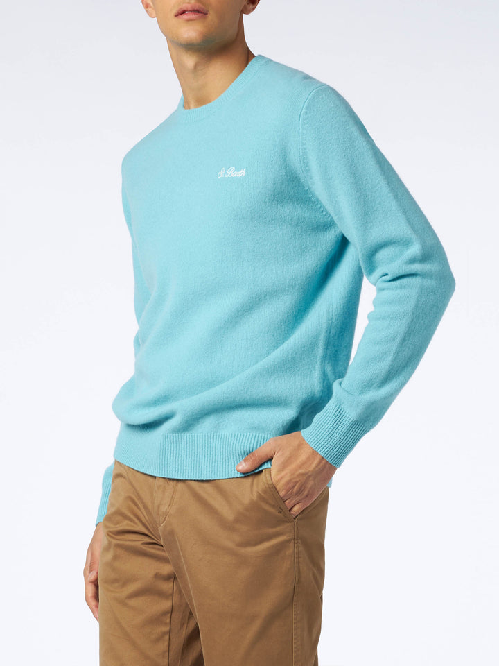 Maglione Regent in lambswool verde acqua