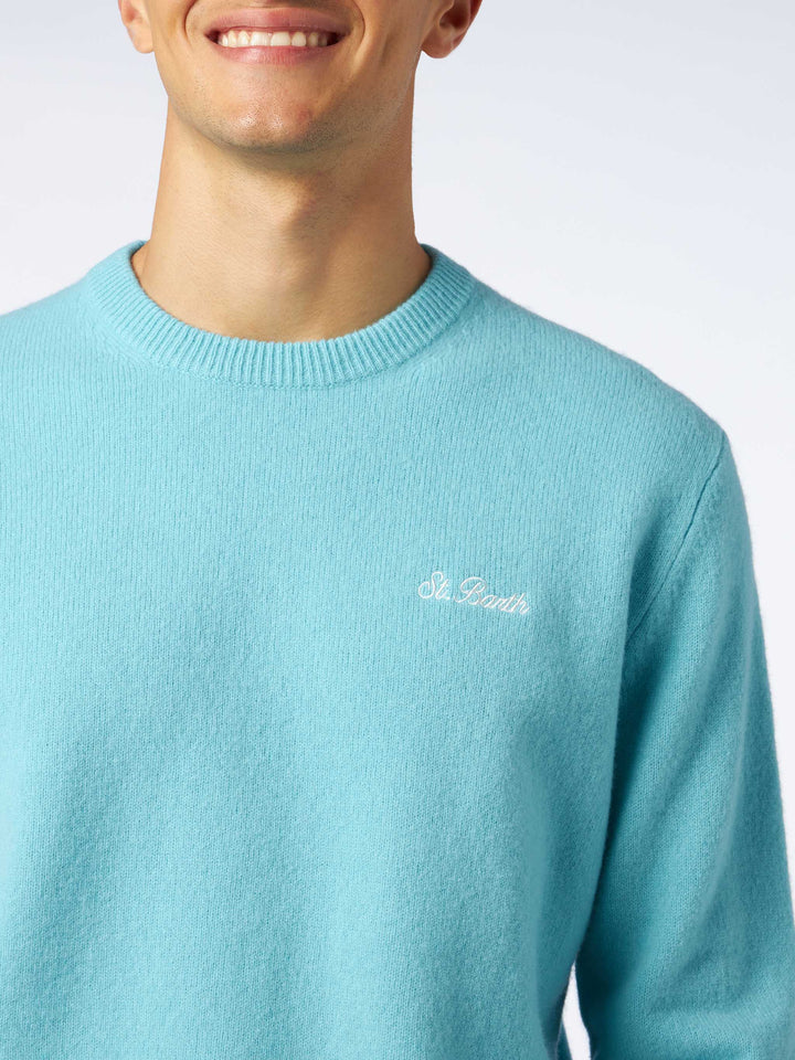 Maglione Regent in lambswool verde acqua
