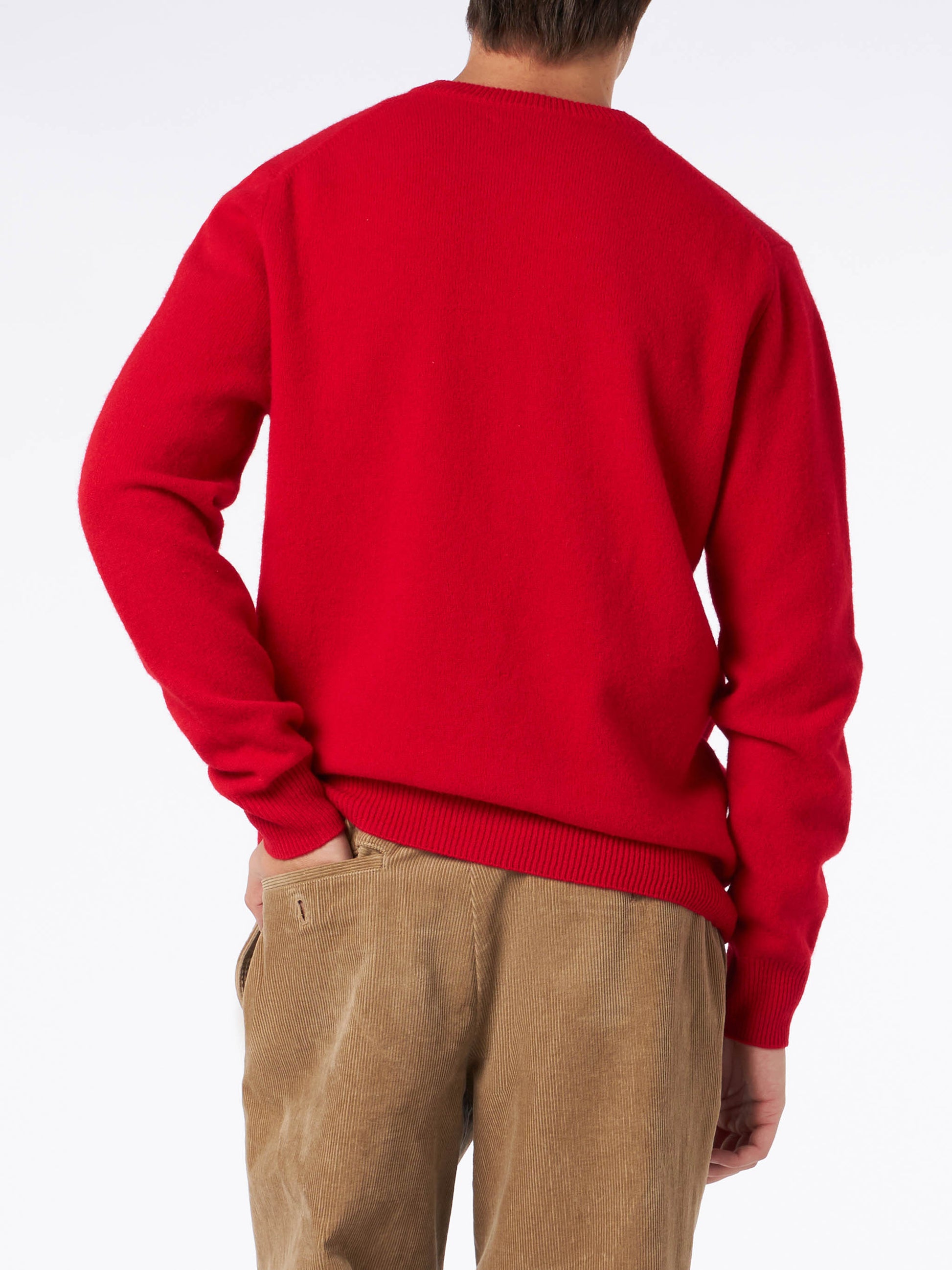 Man crewneck red sweater with St. Barth embroidery - MC2 Saint Barth