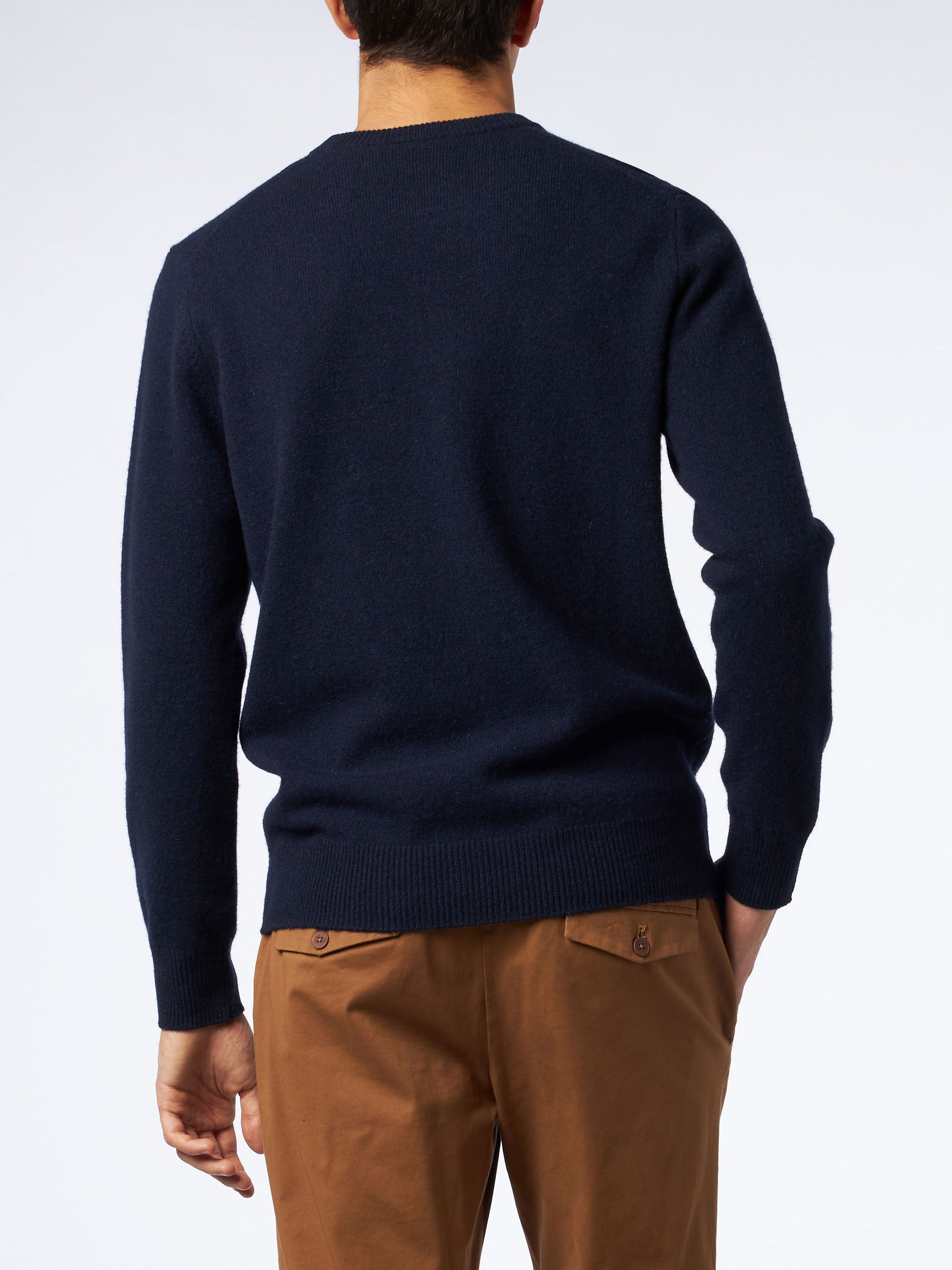 Man crewneck blue sweater with St. Barth embroidery - MC2 Saint Barth