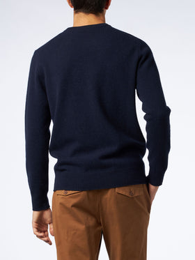 Man crewneck blue sweater with St. Barth embroidery - MC2 Saint Barth