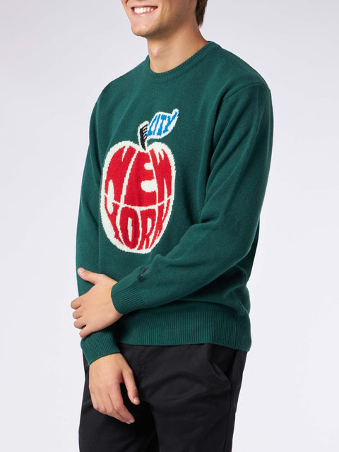 Man sweater with New York apple jacquard - MC2 Saint Barth