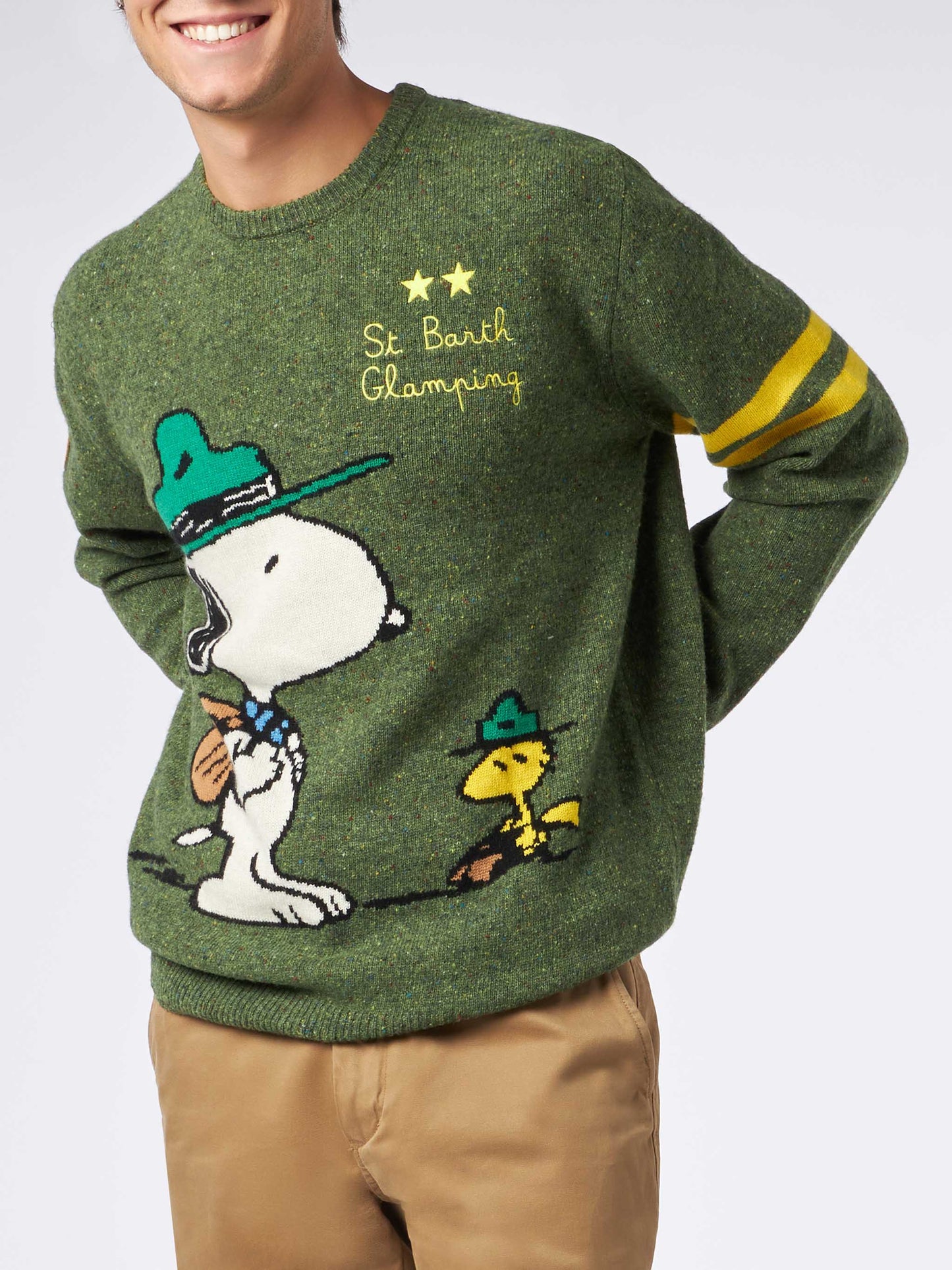 Man crewneck donegal sweater with Snoopy jacquard | SNOOPY - ©PEANUTS SPECIAL EDITION