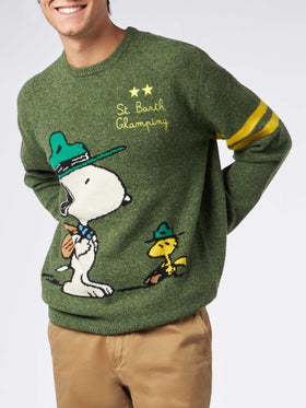 Man crewneck donegal sweater with Snoopy jacquard | SNOOPY - ©PEANUTS SPECIAL EDITION