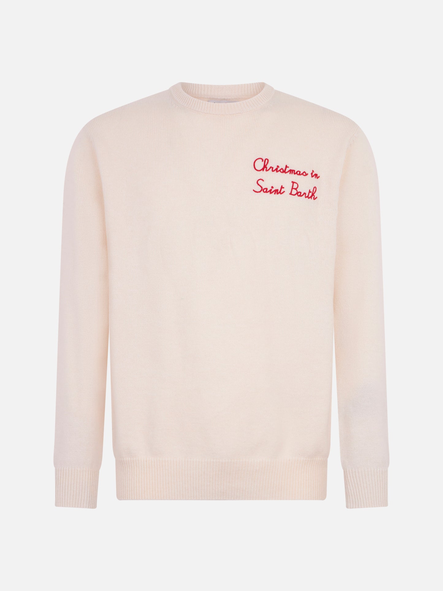 Man crewneck sweater with Christmas in Saint Barth embroidery - MC2 Saint Barth