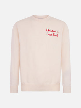 Man crewneck sweater with Christmas in Saint Barth embroidery - MC2 Saint Barth