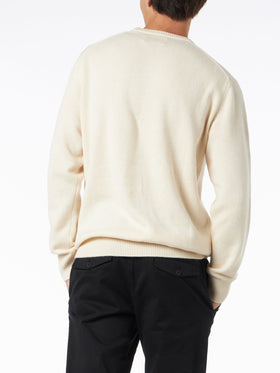 Man crewneck sweater with Christmas in Saint Barth embroidery - MC2 Saint Barth