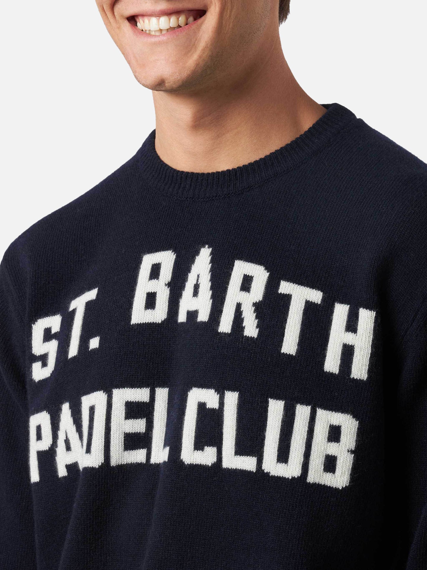 Crewneck sweater Heron with St. Barth Padel Club jacquard