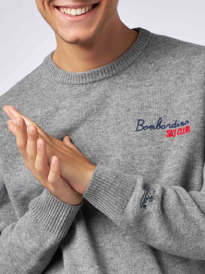 Man crewneck sweater with Bombardino Ski Club embroidery - MC2 Saint Barth