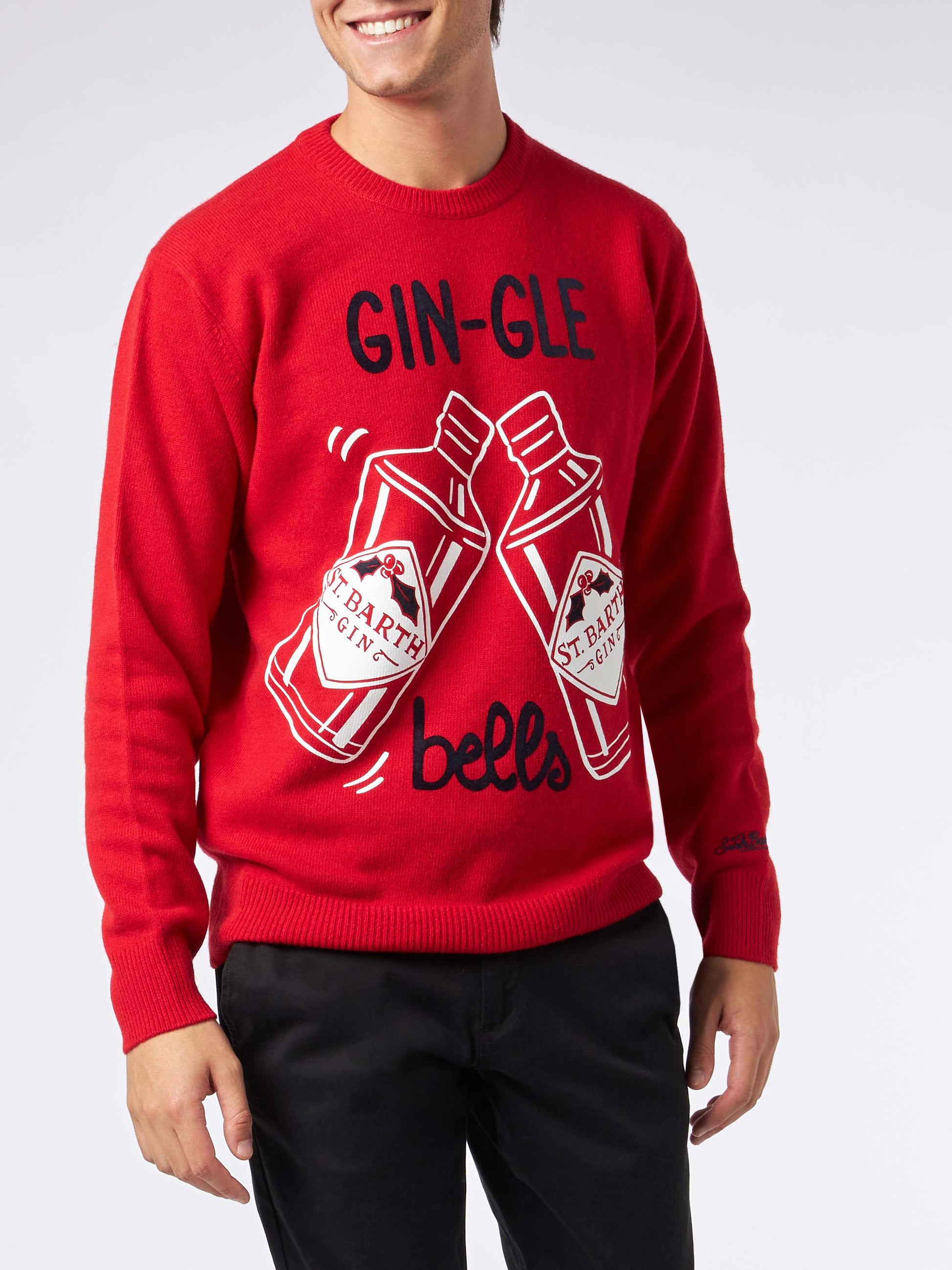 Man red sweater Gin-Gle Bells print - MC2 Saint Barth