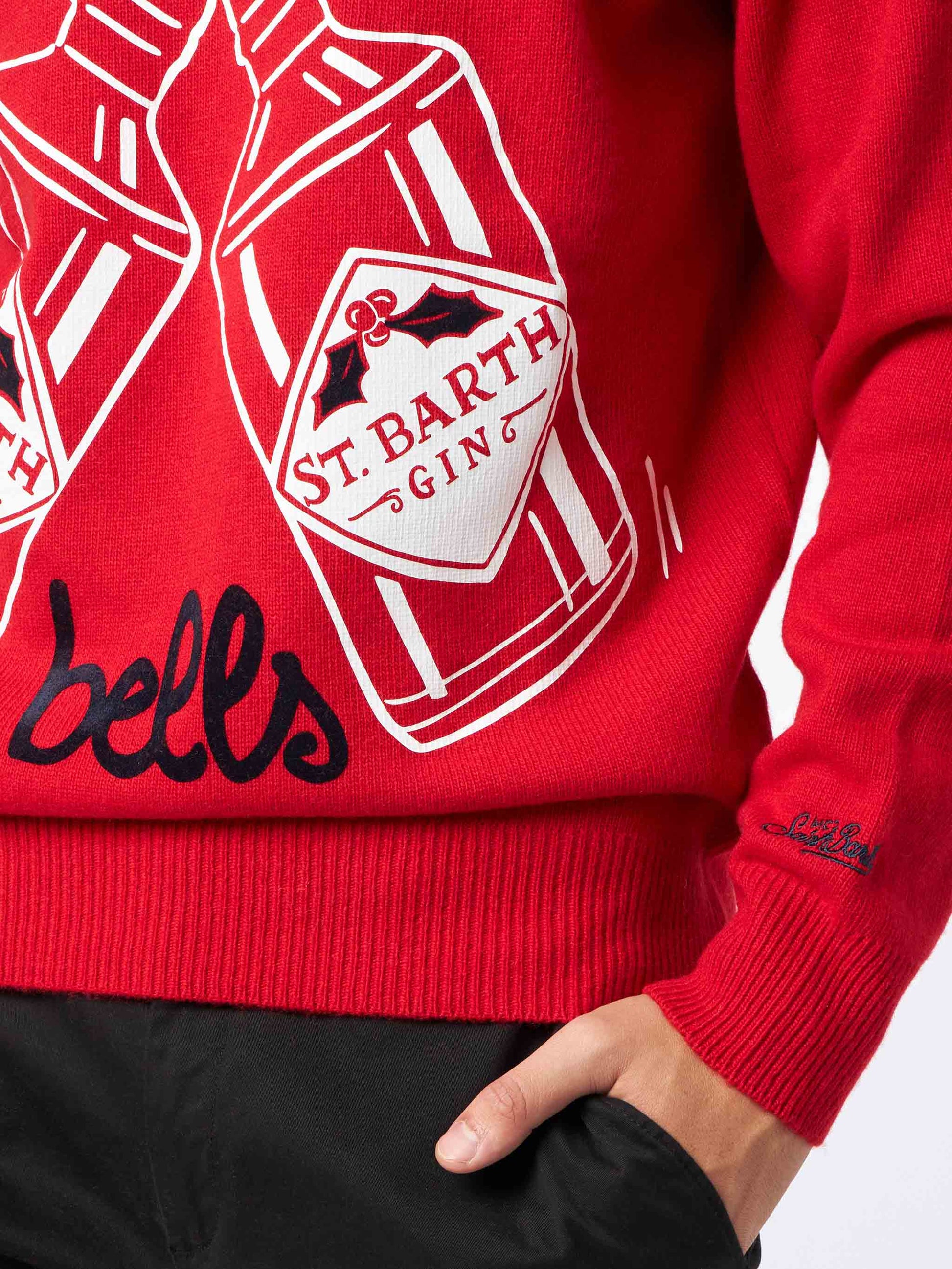 Man red sweater Gin-Gle Bells print - MC2 Saint Barth