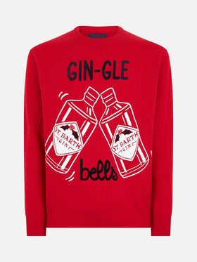 Man red sweater Gin-Gle Bells print - MC2 Saint Barth