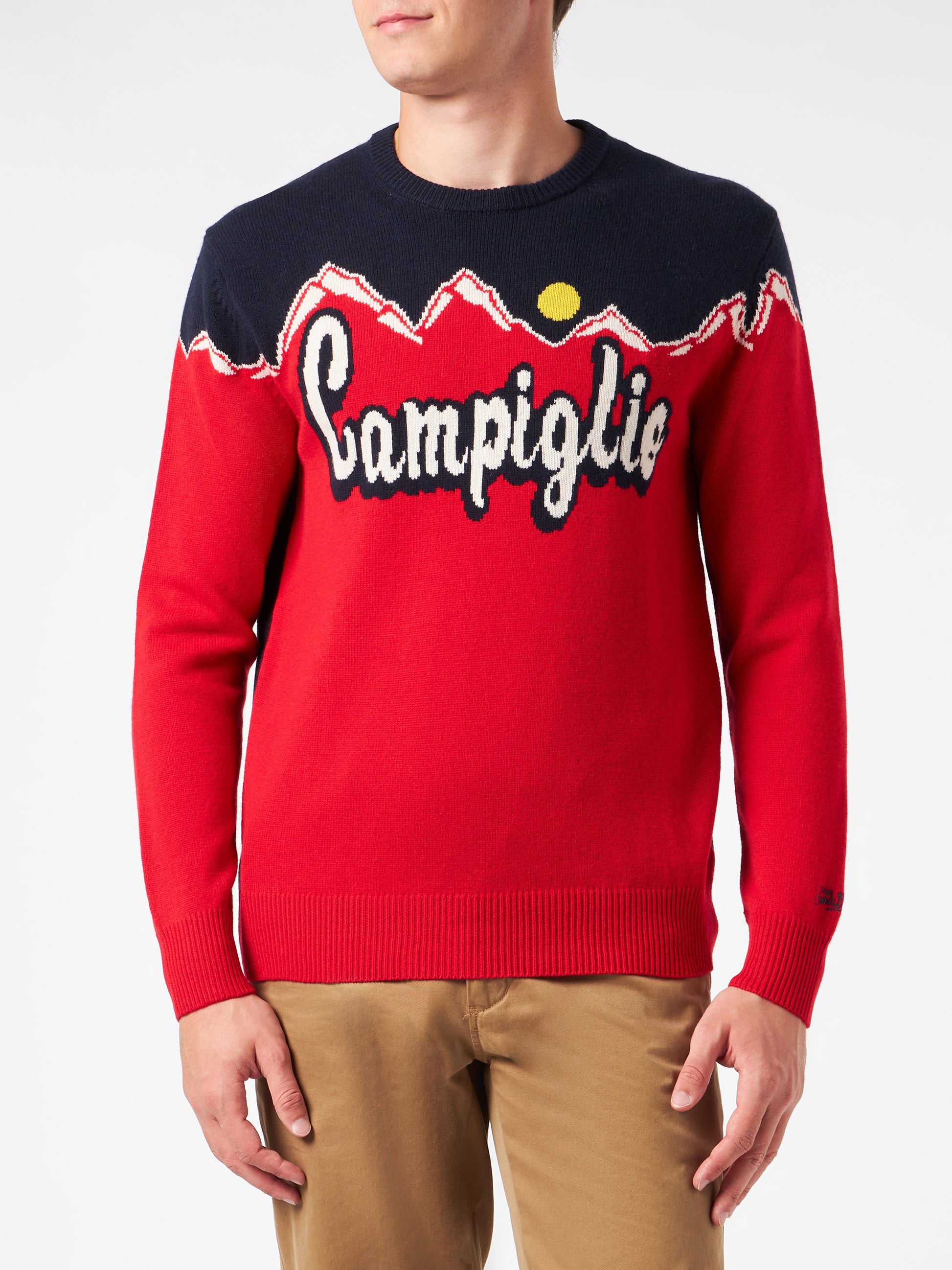 Man crewneck sweater with Campiglio sun jacquard - MC2 Saint Barth