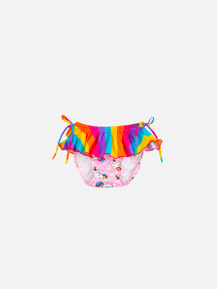 New born swim briefs with unicorn cats print - MC2 Saint Barth