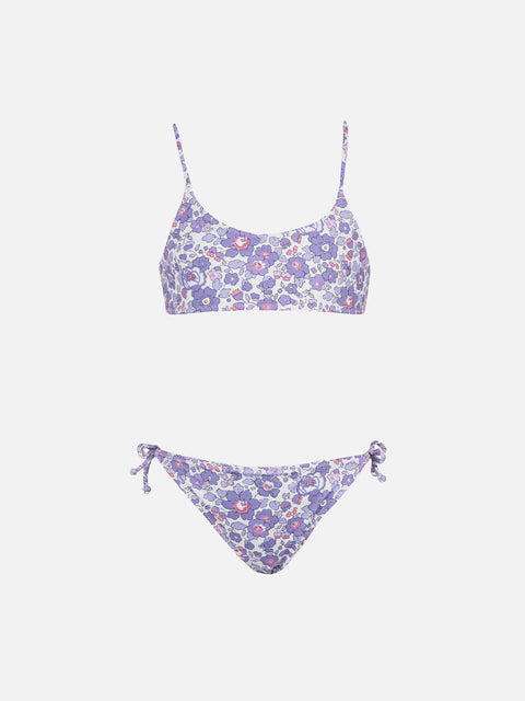 Girl double face bralette bikini Jaiden with Betsy print | MADE WITH LIBERTY FABRIC - MC2 Saint Barth