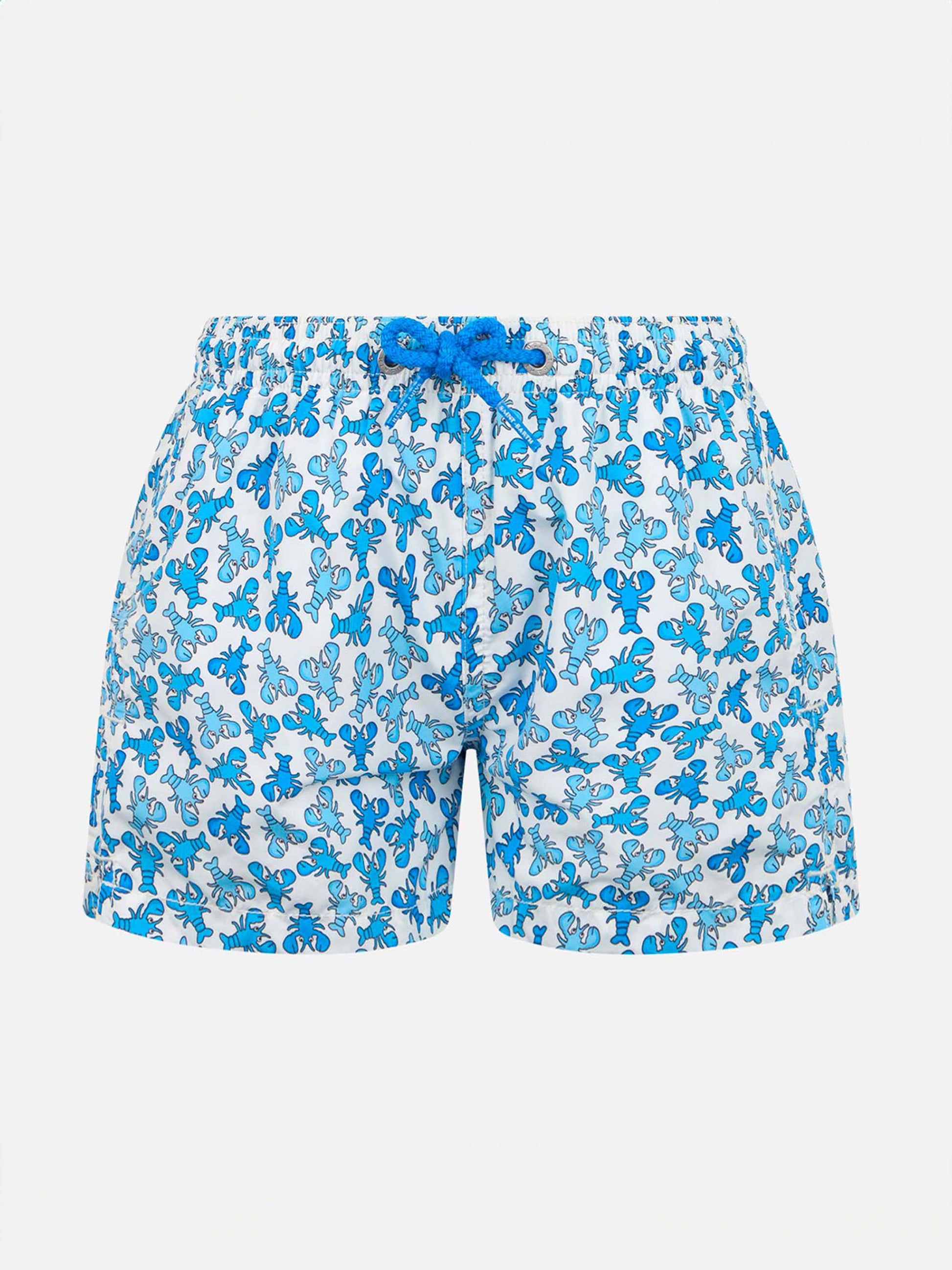 Boy lightweight fabric swim-shorts Jean Lighting with lobster print - MC2 Saint Barth