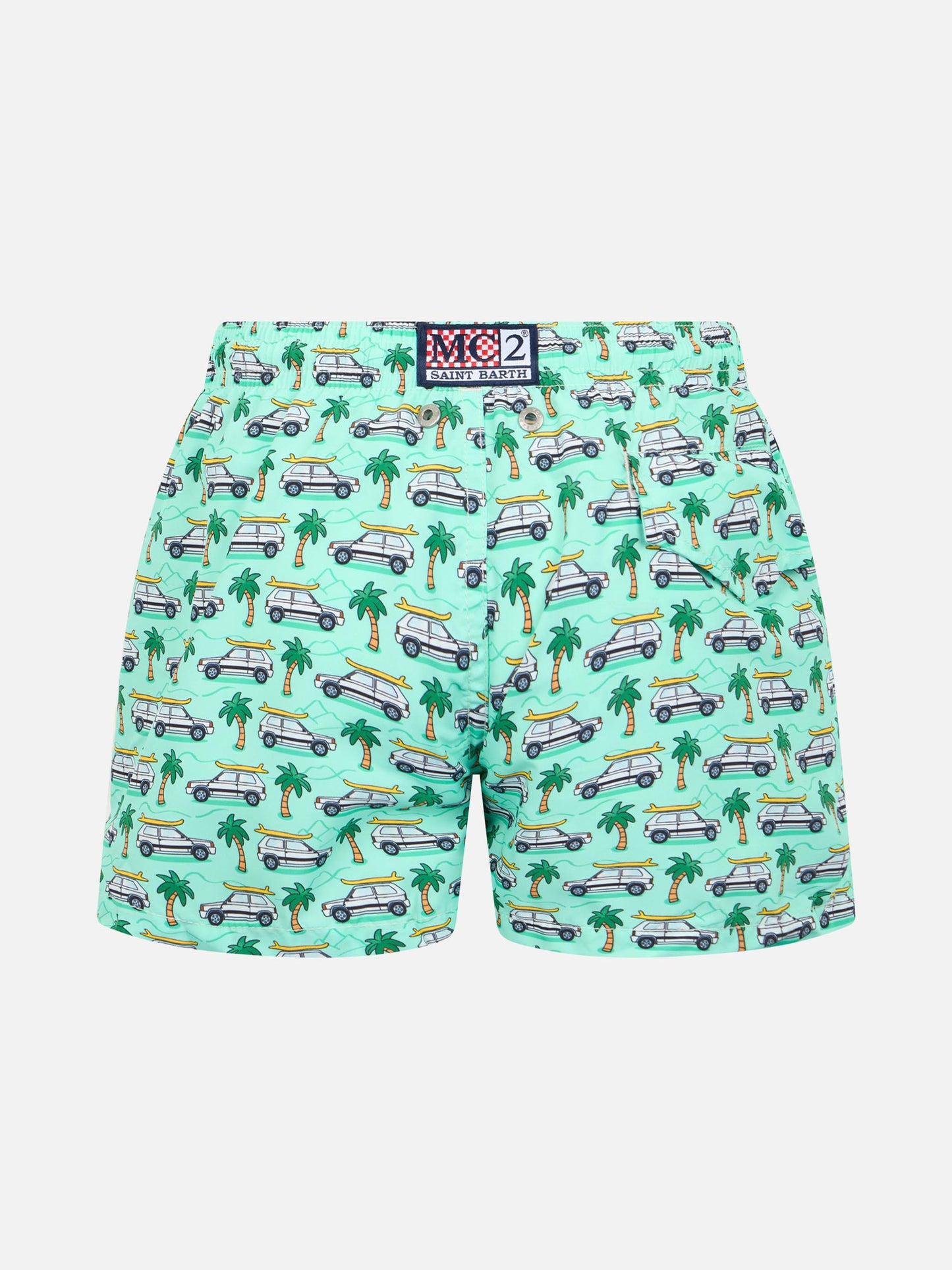 Boy lightweight fabric swim-shorts Jean Lighting with Panda print | PANDA SPECIAL EDITION - MC2 Saint Barth