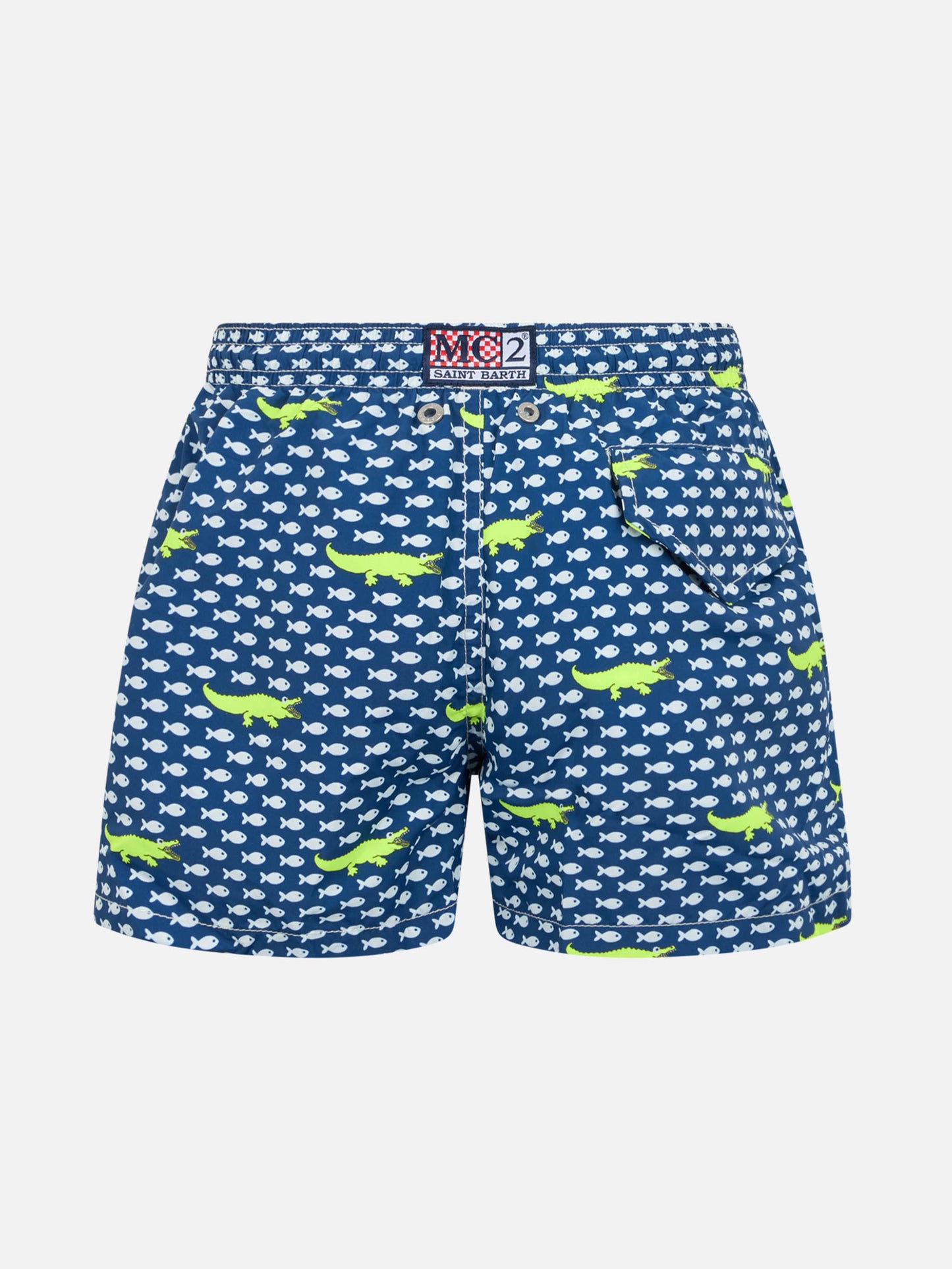 Boy lightweight fabric swim-shorts Jean Lighting with crocodile print - MC2 Saint Barth