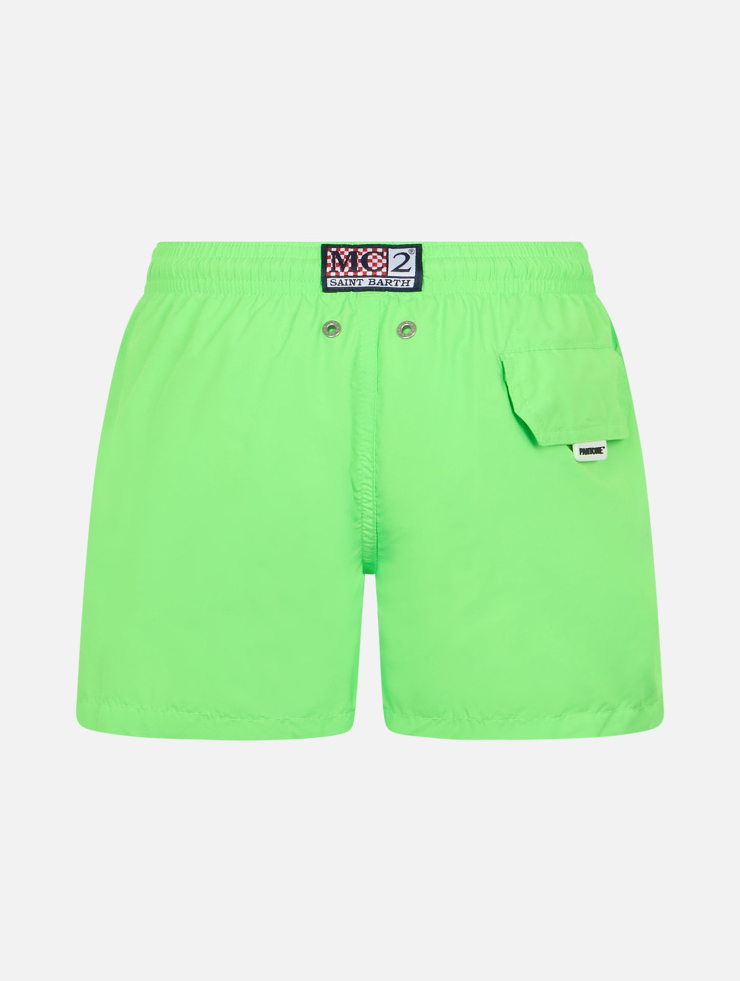 Bañador corto de tejido ligero para niño en verde flúor Jean Lighting Pantone | PANTONE® SPECIAL EDITION 