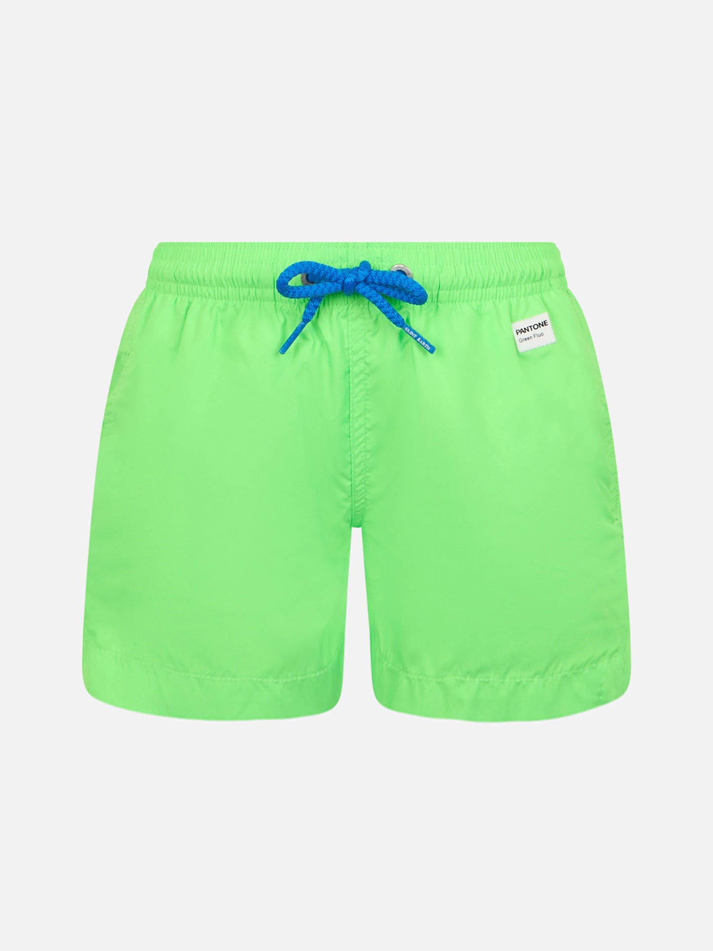 Bañador corto de tejido ligero para niño en verde flúor Jean Lighting Pantone | PANTONE® SPECIAL EDITION 
