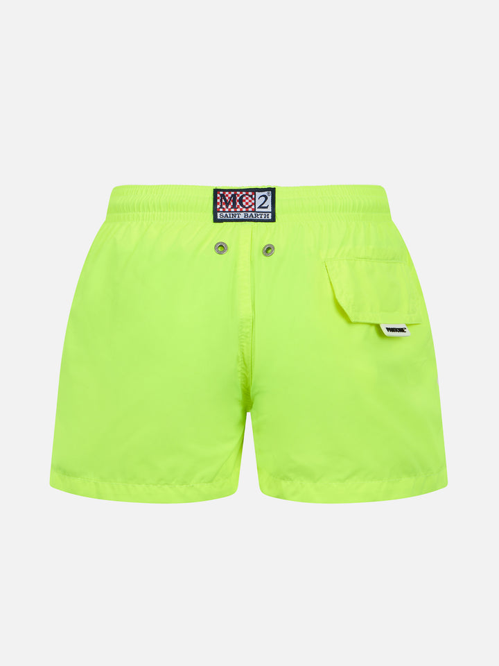 Boy lightweight fabric fluo yellow swim-shorts Jean Lighting Pantone | PANTONE SPECIAL EDITION
