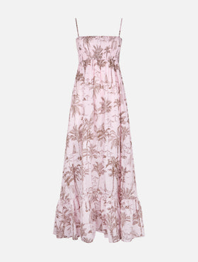 Woman cotton dress Jemma with smocked embroidery - MC2 Saint Barth