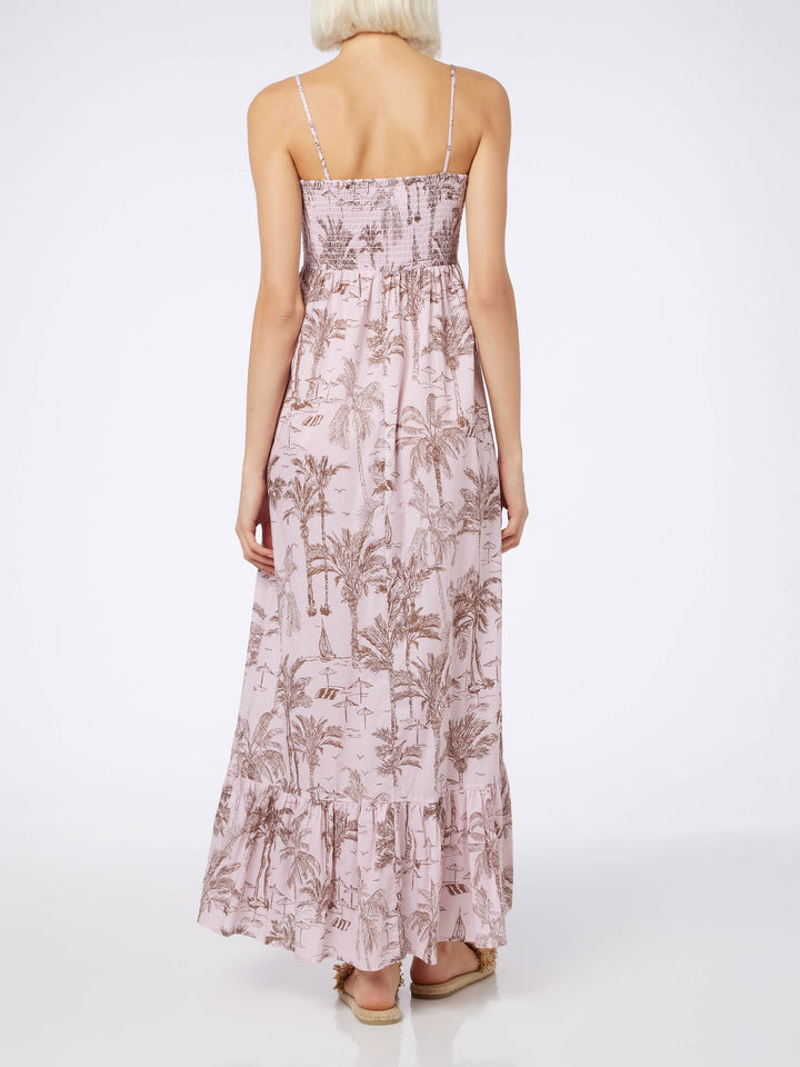 Woman cotton dress Jemma with smocked embroidery - MC2 Saint Barth