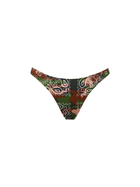 Woman cheeky swim briefs with mimetic bandanna print - MC2 Saint Barth