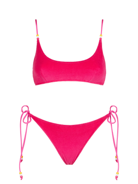 Woman fuchsia terry bralette bikini - MC2 Saint Barth