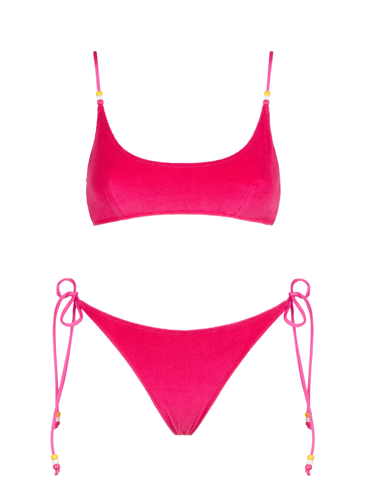 Woman fuchsia terry bralette bikini - MC2 Saint Barth