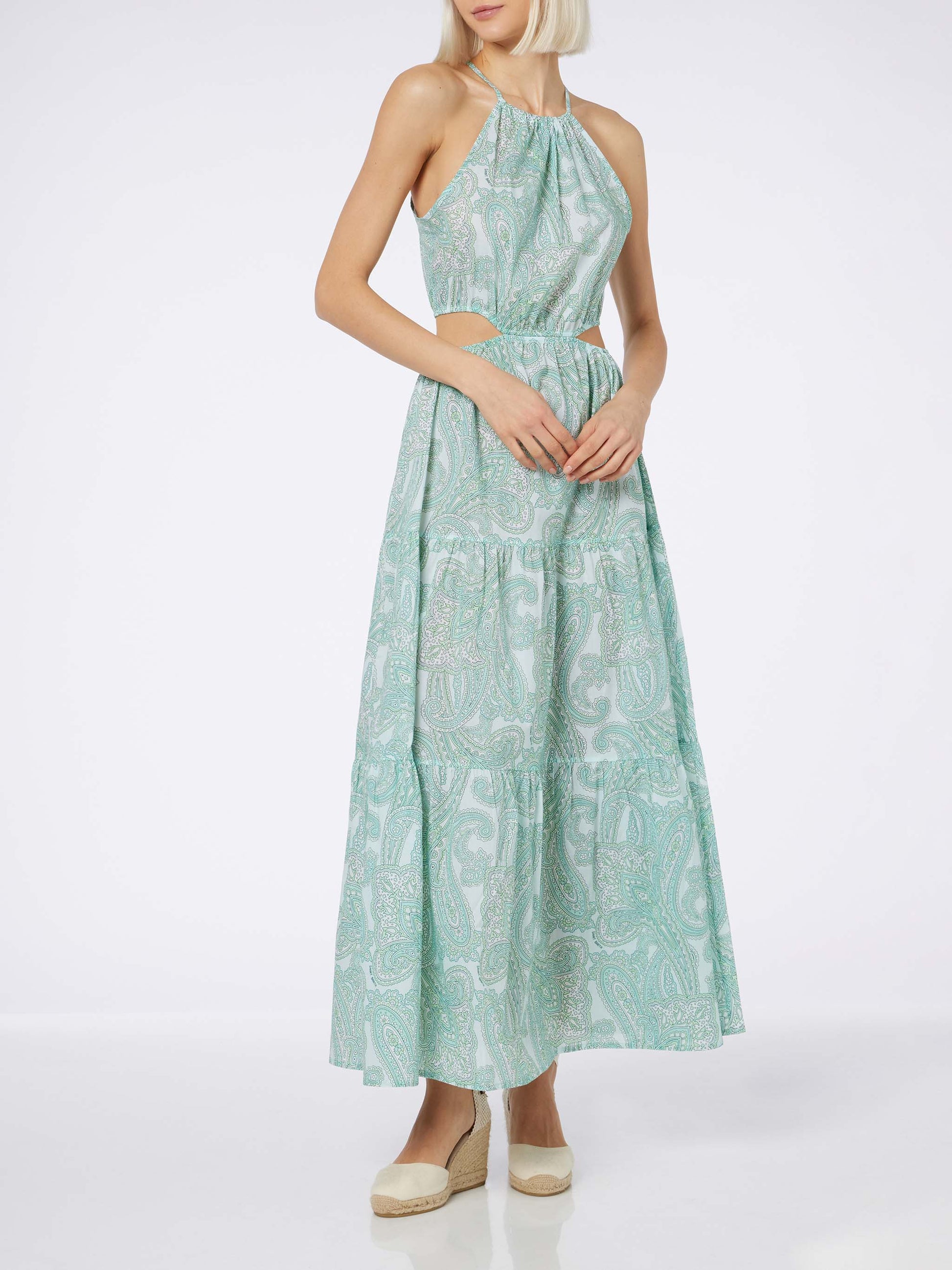 Woman cut out long dress Kaby with paisley print - MC2 Saint Barth