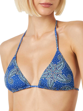 Woman triangle top with paisley star print - MC2 Saint Barth