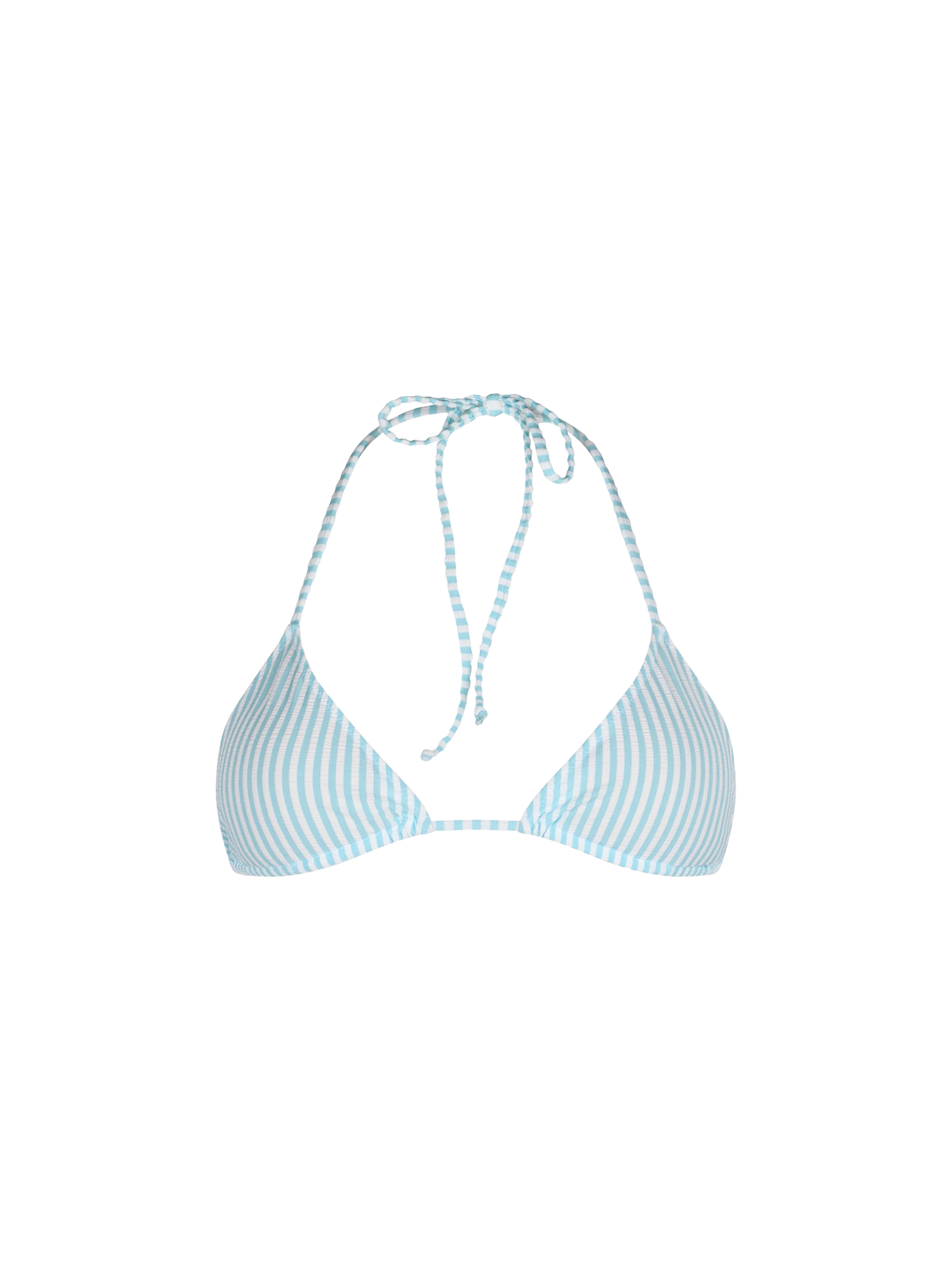 Woman seersucker striped triangle top swimsuit Leah - MC2 Saint Barth