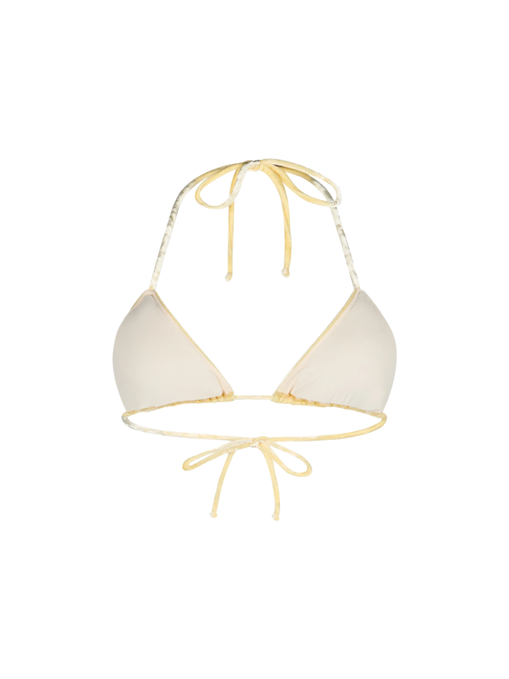 Woman yellow chenille triangle top swimsuit Leah - MC2 Saint Barth